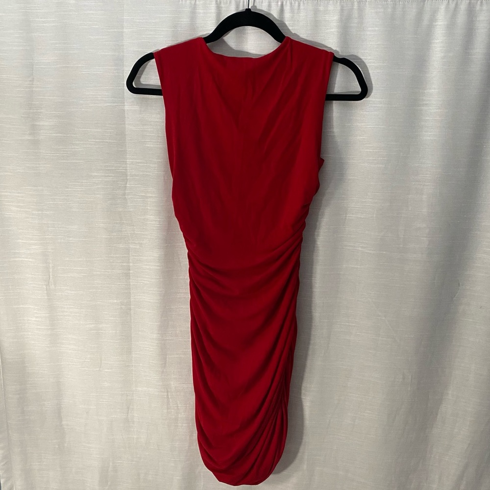 Red Rouched Dress - Picture 2 of 3